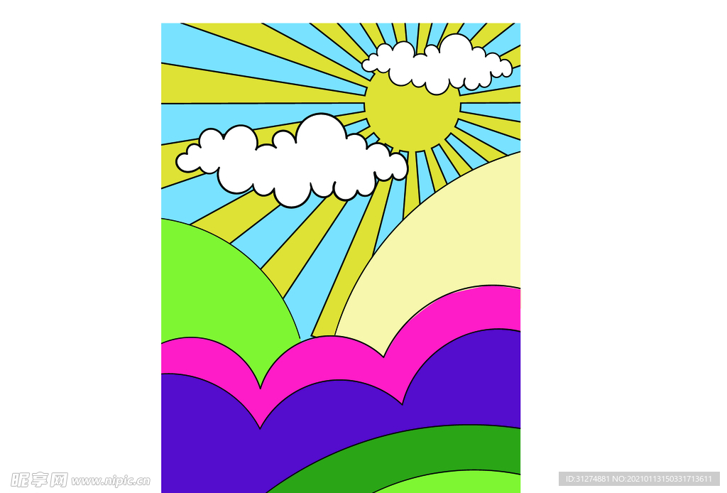 彩虹太阳 白云
