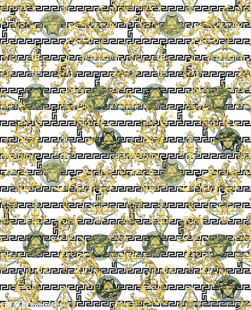 大牌范思哲巴洛克底纹