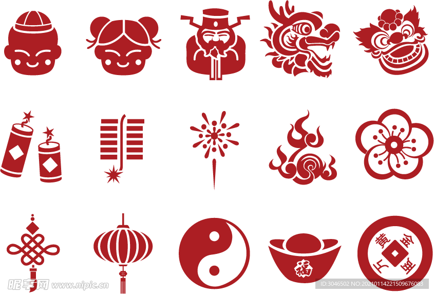 新春剪纸吉祥元素