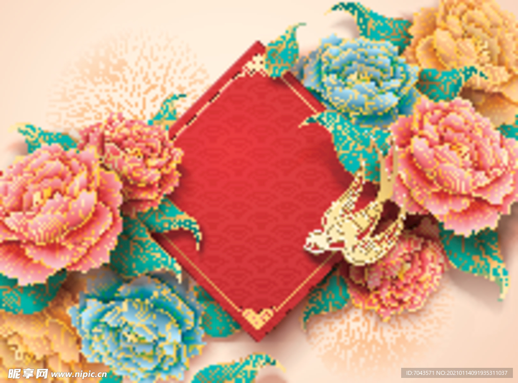 牛年新年喜庆红色富贵背景