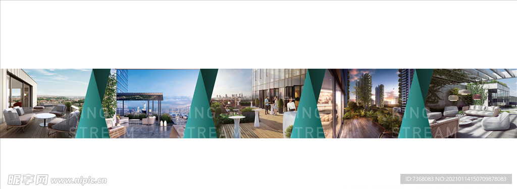 地产围挡绿色色块海报