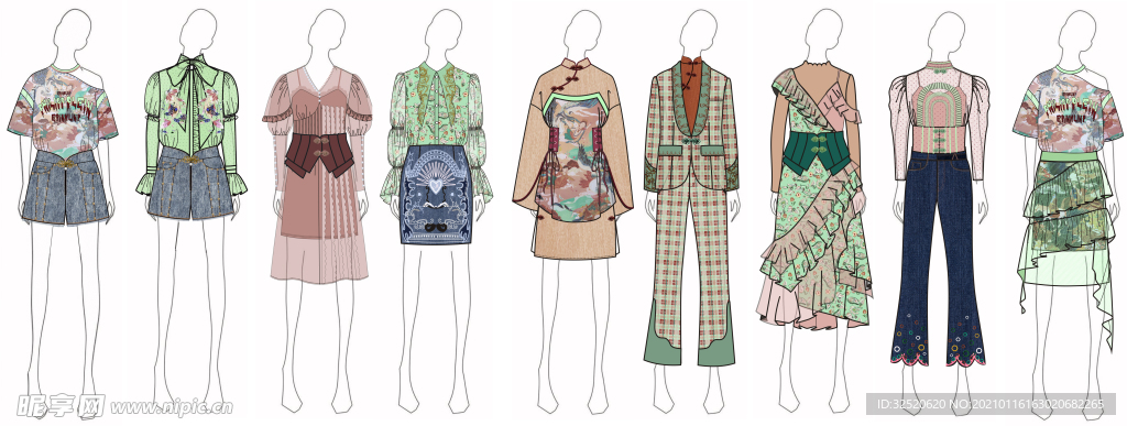 敦煌飞天服装系列设计