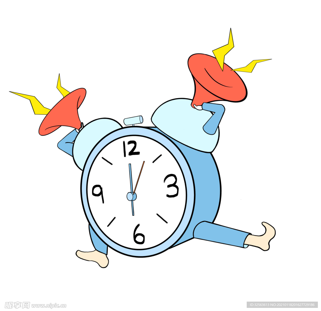 手绘卡通闹钟