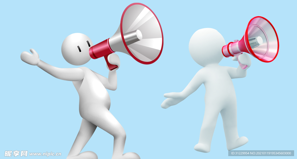 卡通人喊喇叭
