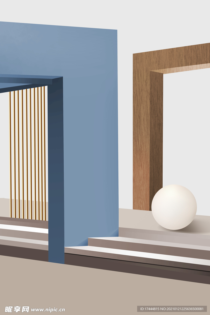 立体几何拼接玄关装饰画