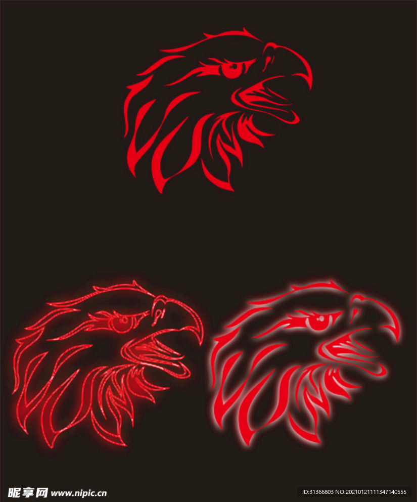 鹰头图霓虹灯设计