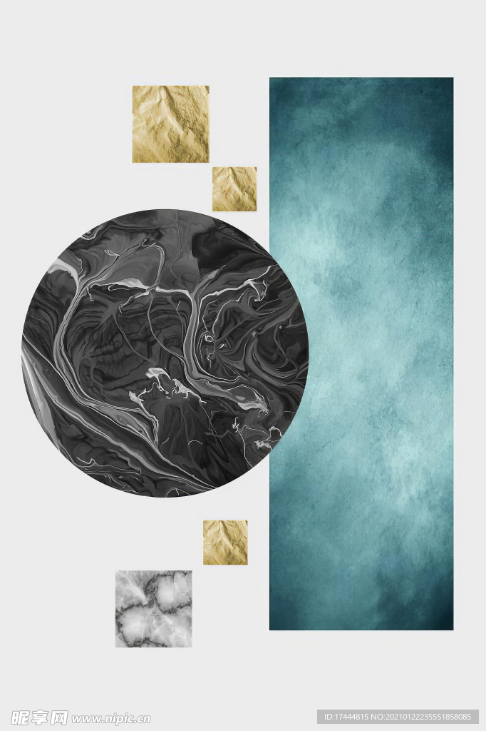 现代立体几何晶瓷玄关画