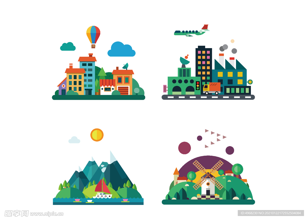 矢量景区素材旅游素材