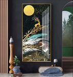 抽象艺术羽毛麋鹿创意装饰画玄关