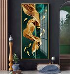 轻奢几何线条艺术九鱼装饰画