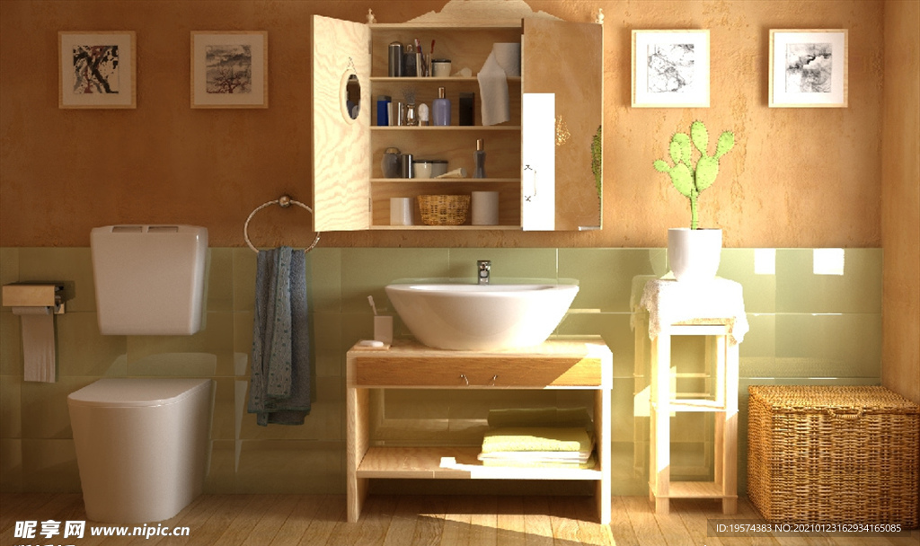 C4D模型  洗手间卫生间