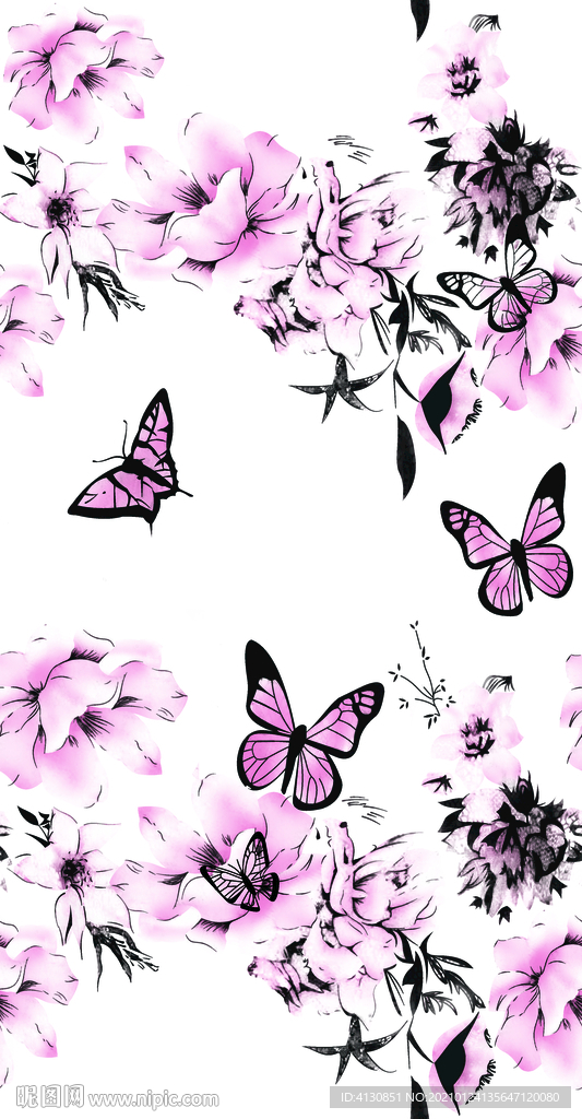 复古花 数码印花 圆形 宫廷