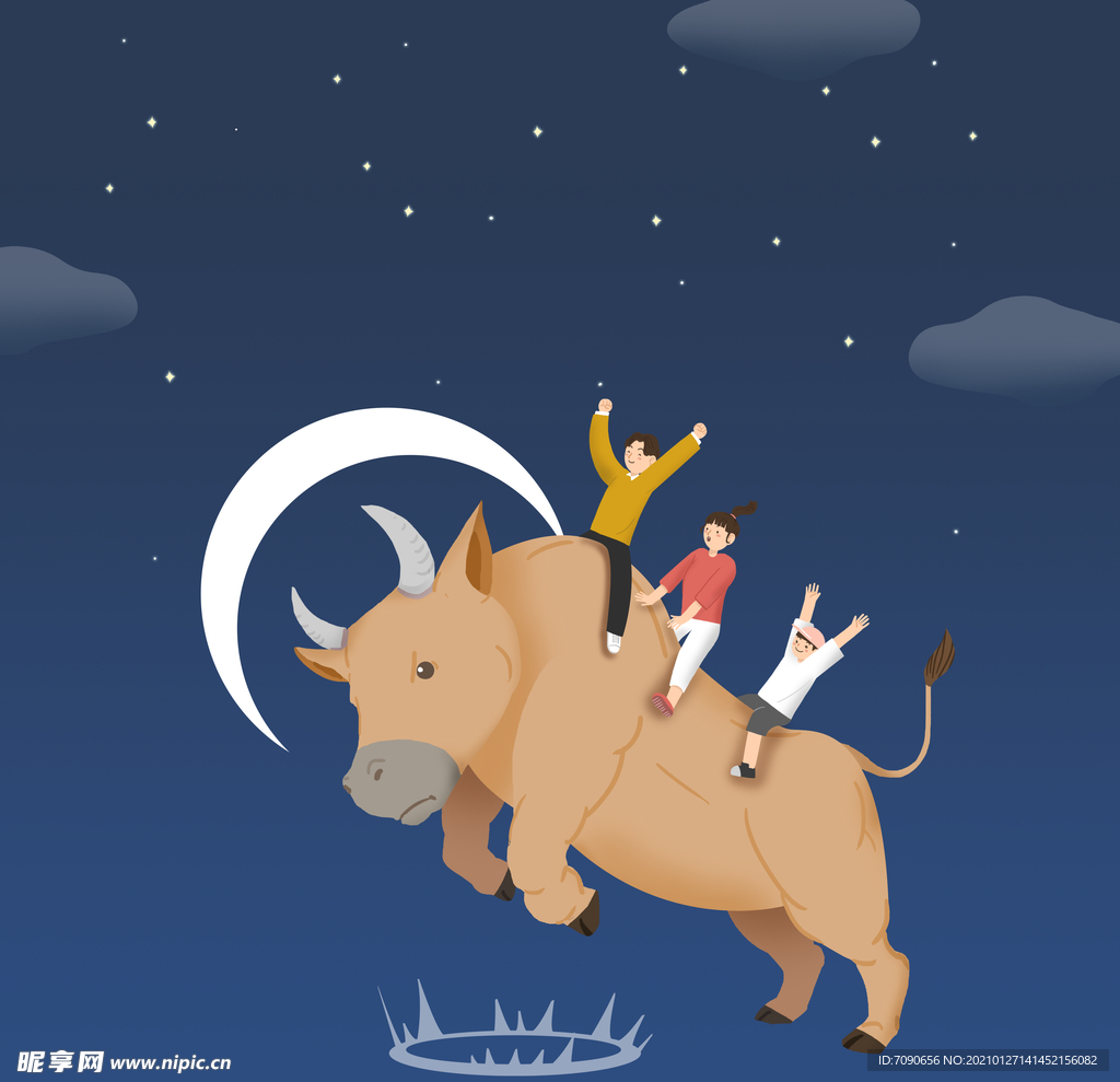牛年卡通插画
