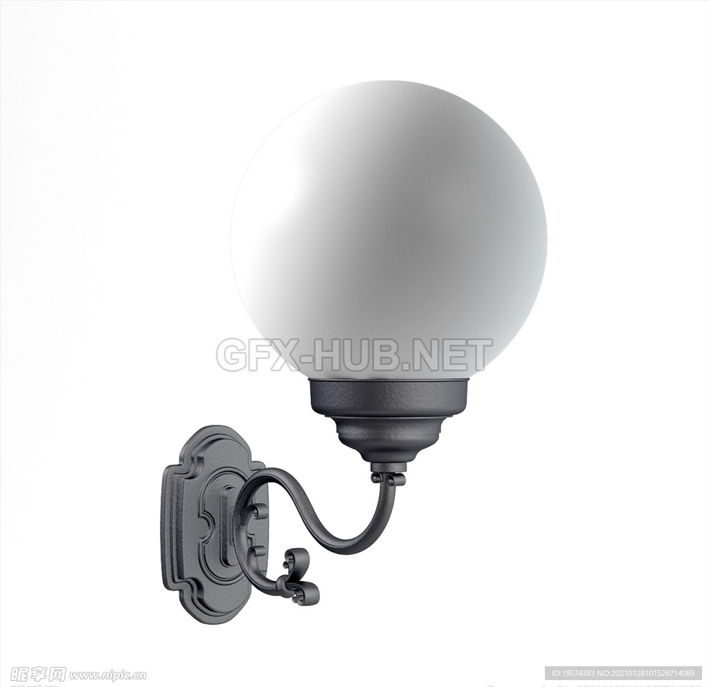 C4D模型 复古路灯