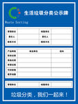 生活垃圾分类公示牌
