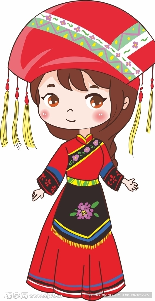 手描少数民族女孩