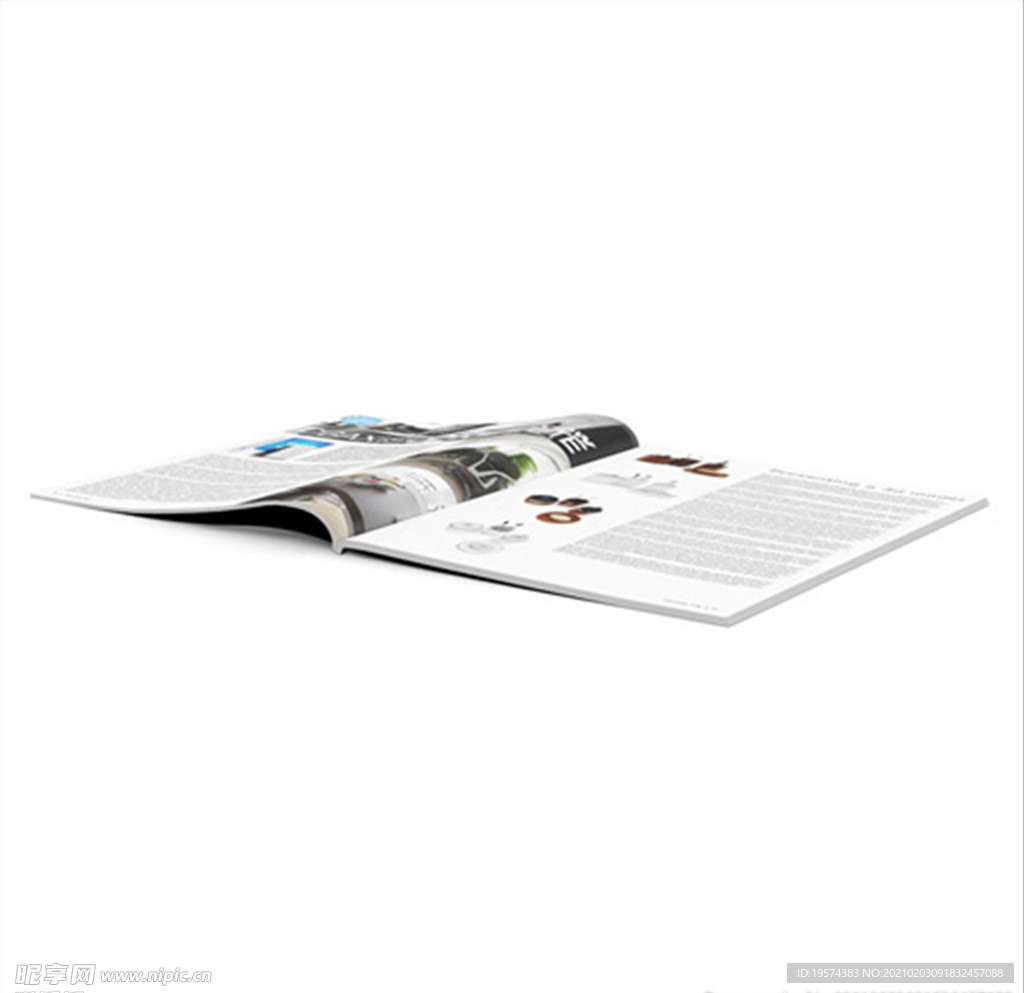 C4D模型 摊开翻开的杂志