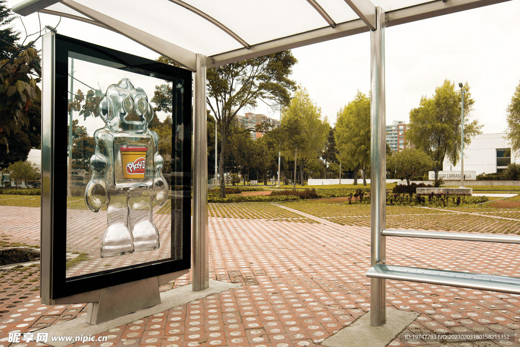 公交站台 商业贴图 灯箱 房产