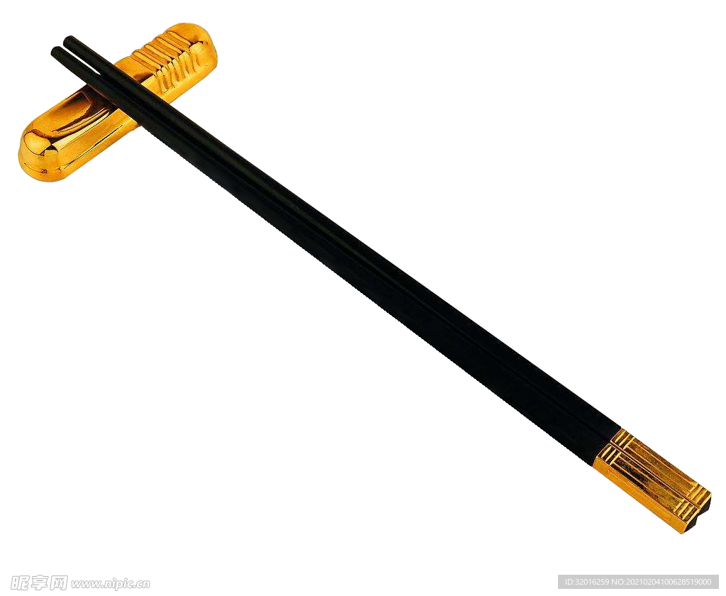 金色筷子有筷架