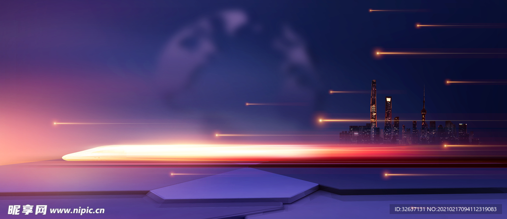 抽象高铁光线流星雨