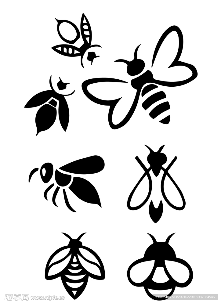 蜜蜂动物剪影