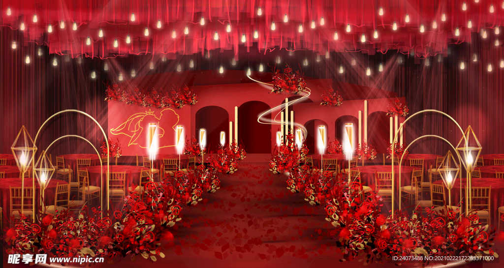 红色主题婚礼