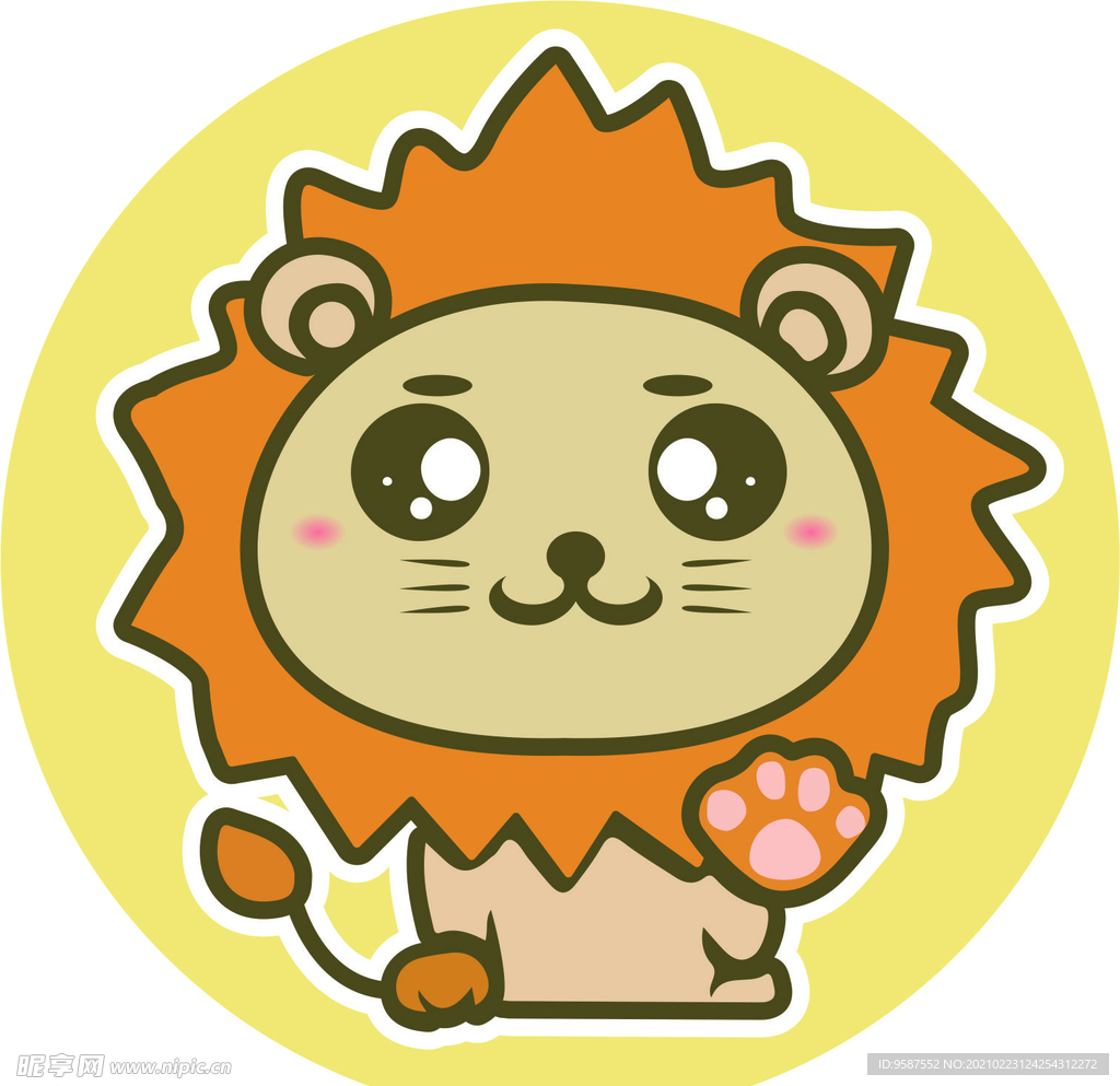 卡通狮子头像简笔画