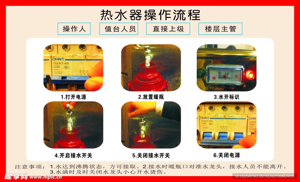 热水器使用流程