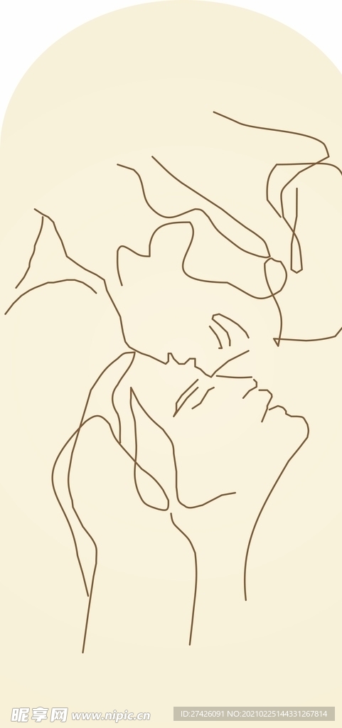 婚礼线条圆型拱门