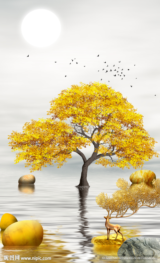 轻奢发财树玄关