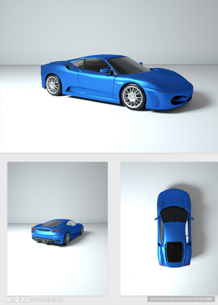 蓝车 模型  汽车 小汽车 黑