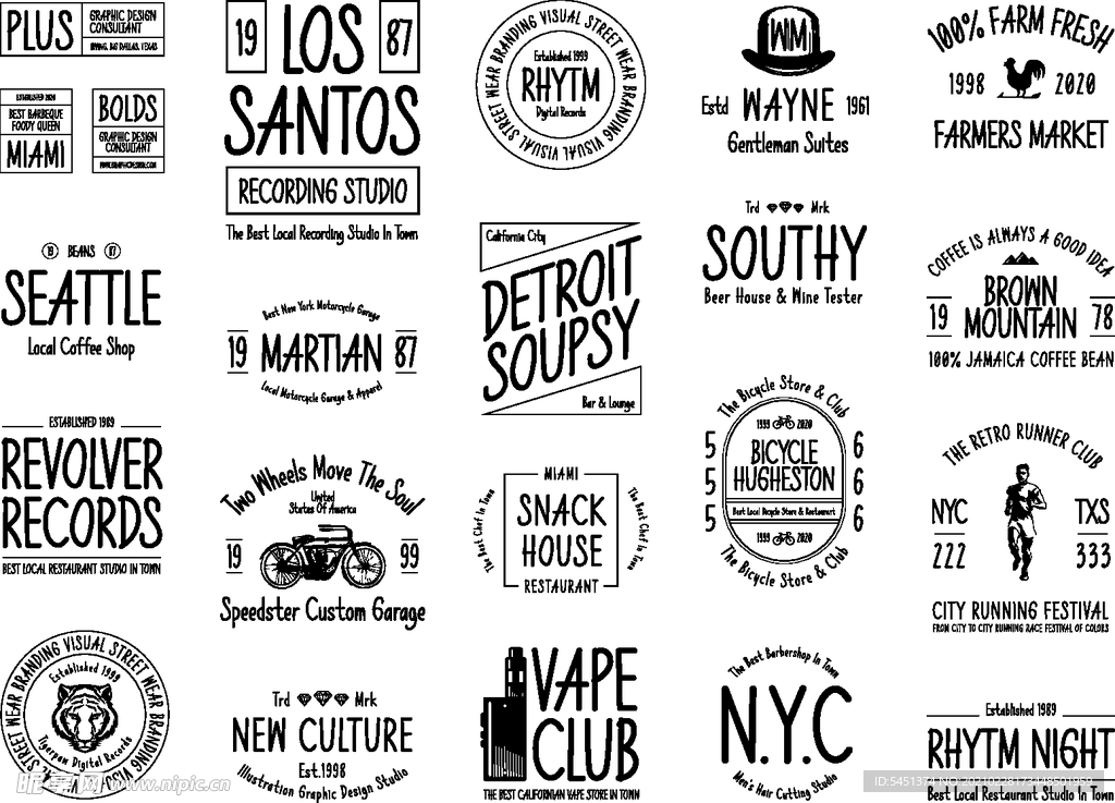 英语logo贴纸设计