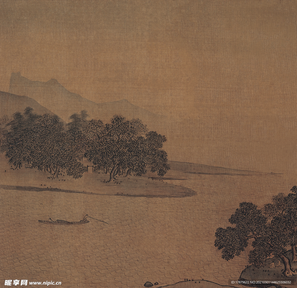 宋代国画 佚名 江村图