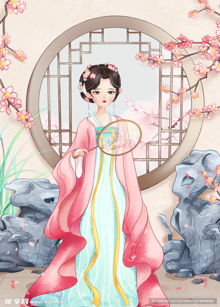 中国风古风美女唯美插画