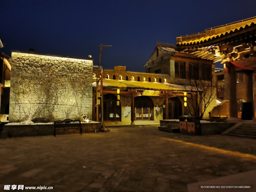 景区北宋建筑夜景