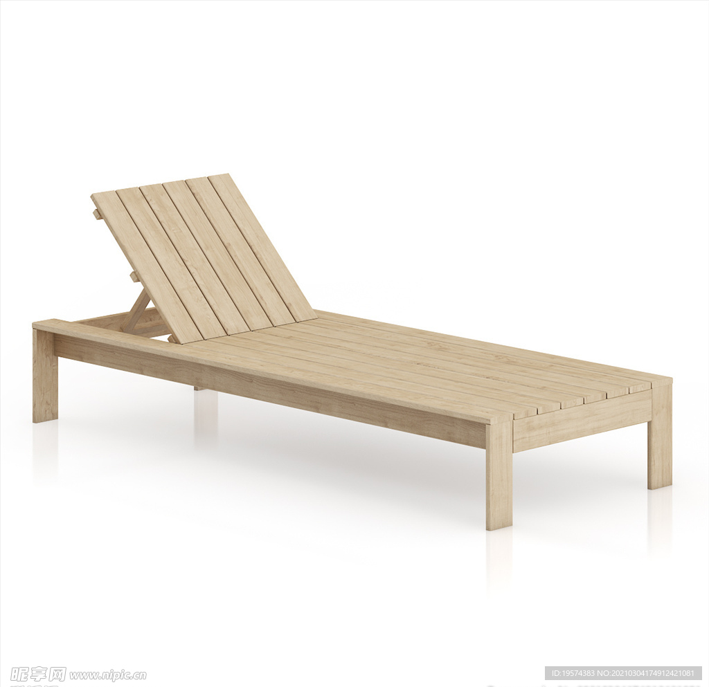 C4D模型木头躺椅