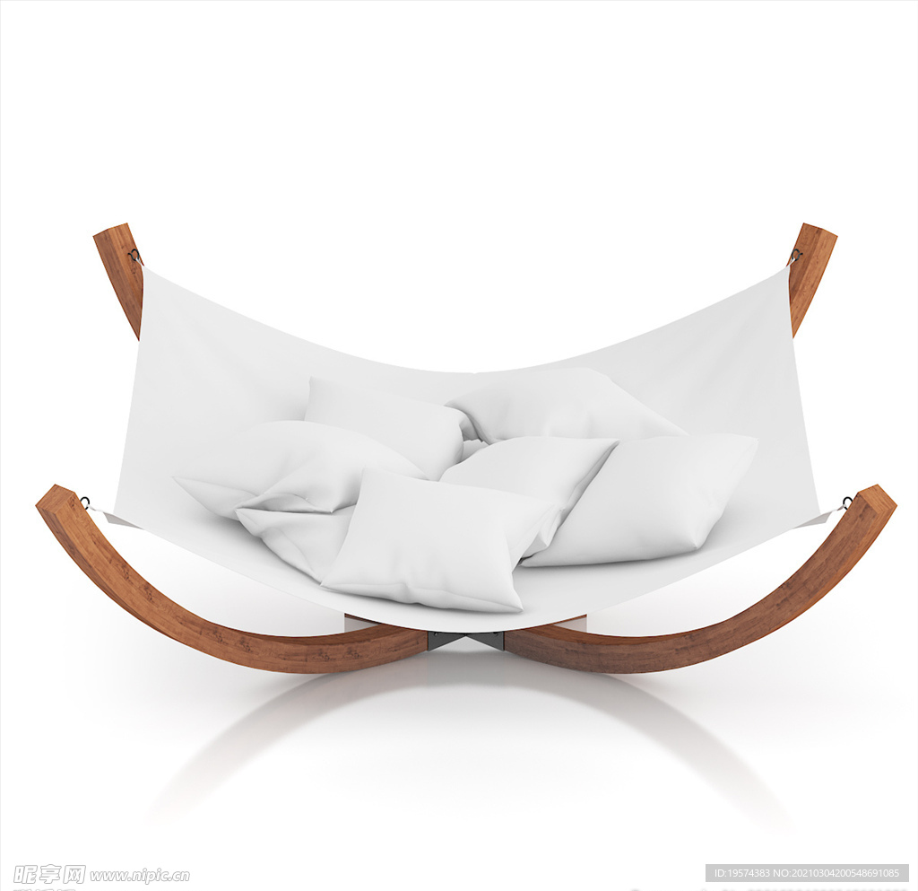 C4D模型木头摇椅沙发