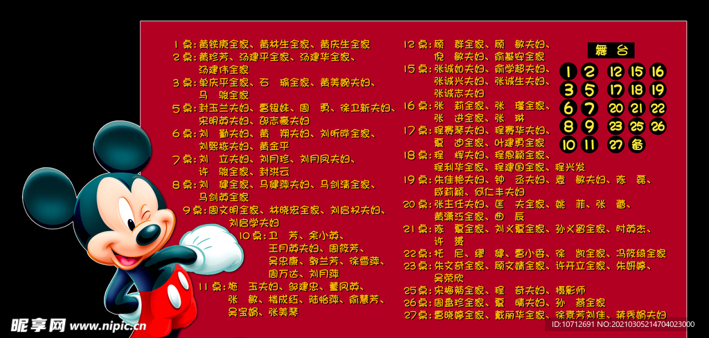 KT板 米老鼠 米奇 宝宝宴