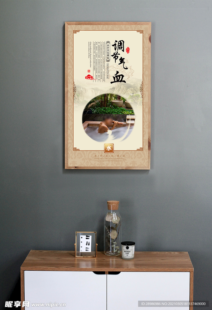 水疗文化展板调节气血