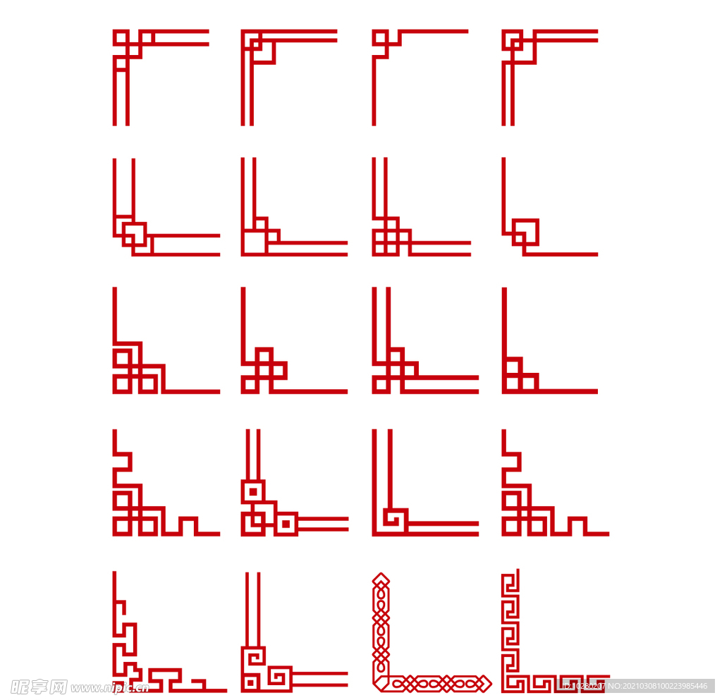 矢量中式中国风古典边框边角