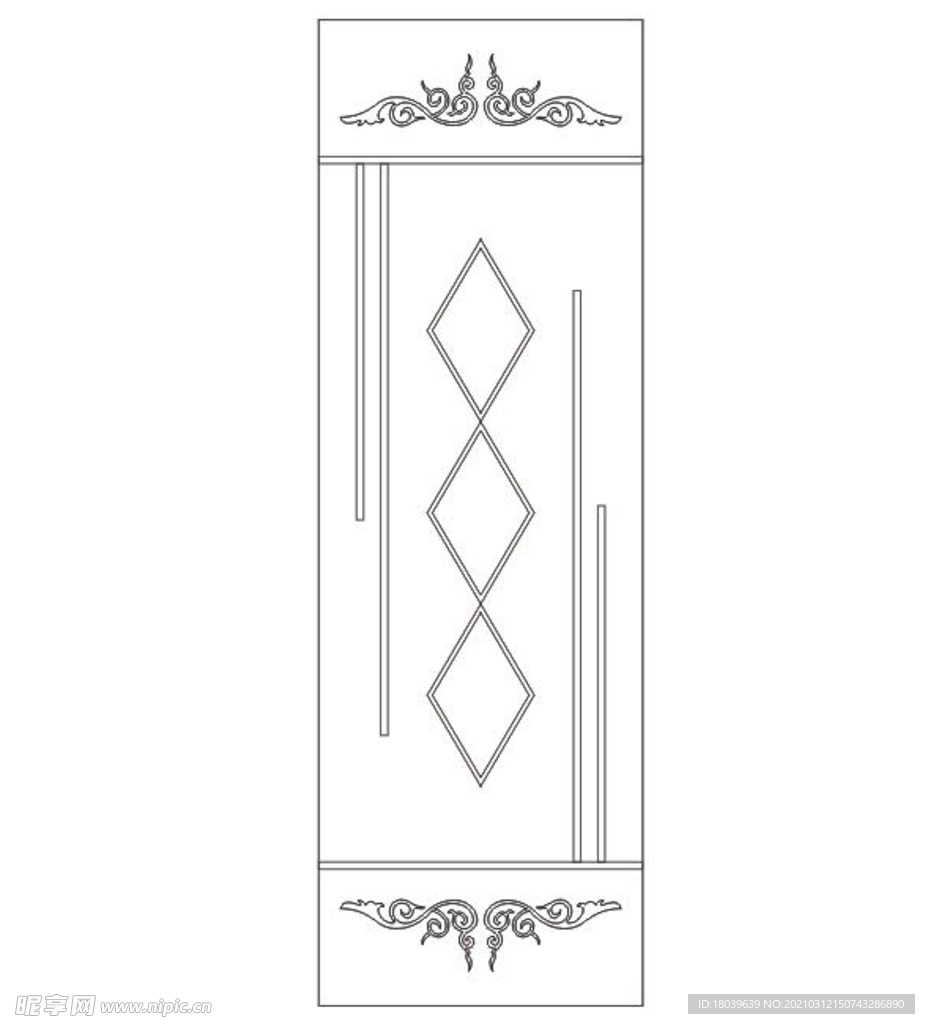 简约现代推位门移门雕刻图