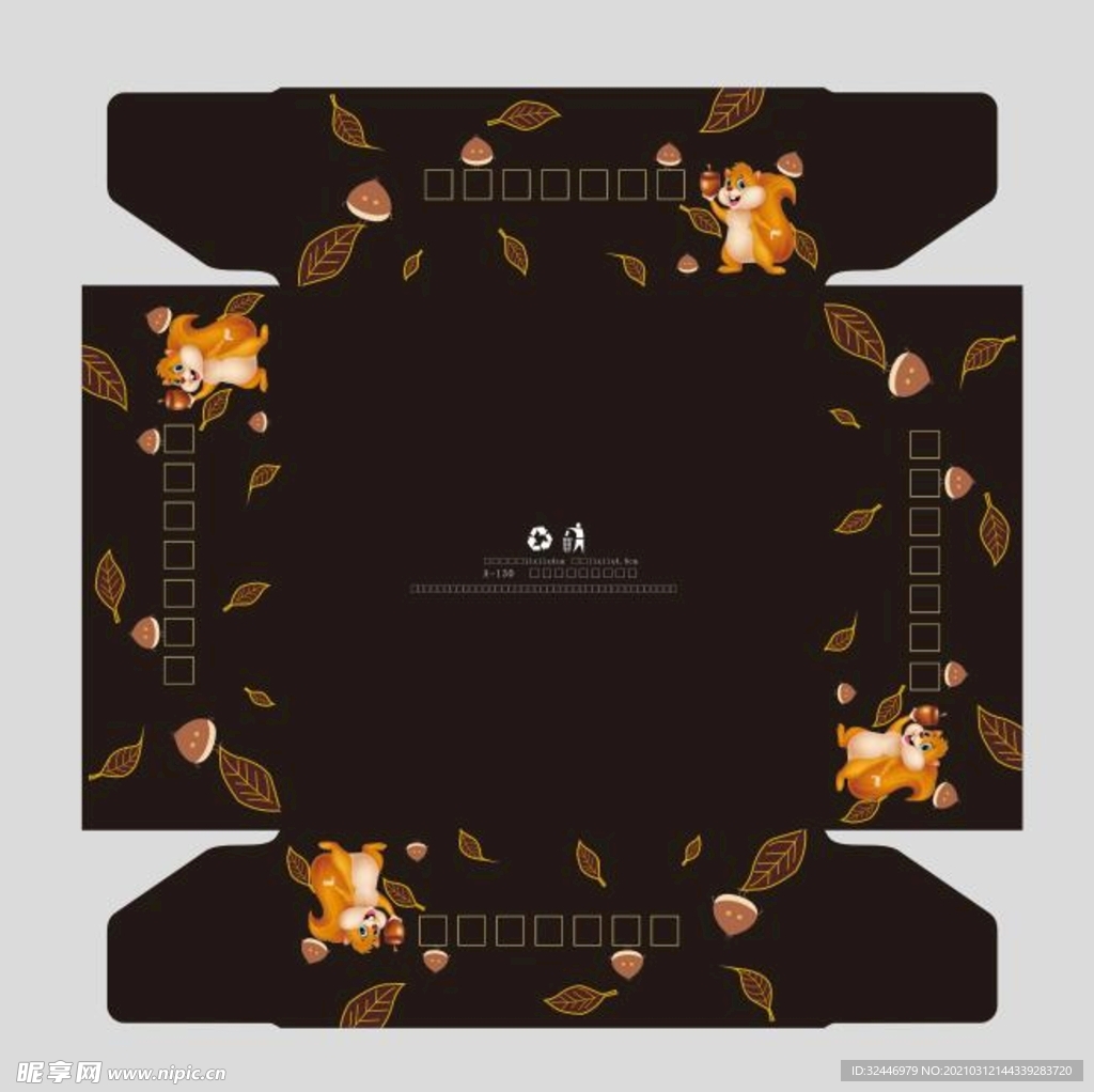 蛋糕包装盒  平面图