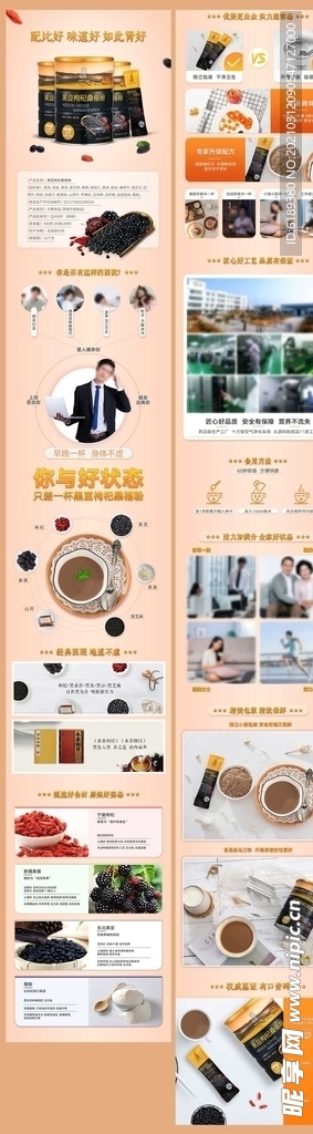 黑豆枸杞粉食品详情页电商淘宝