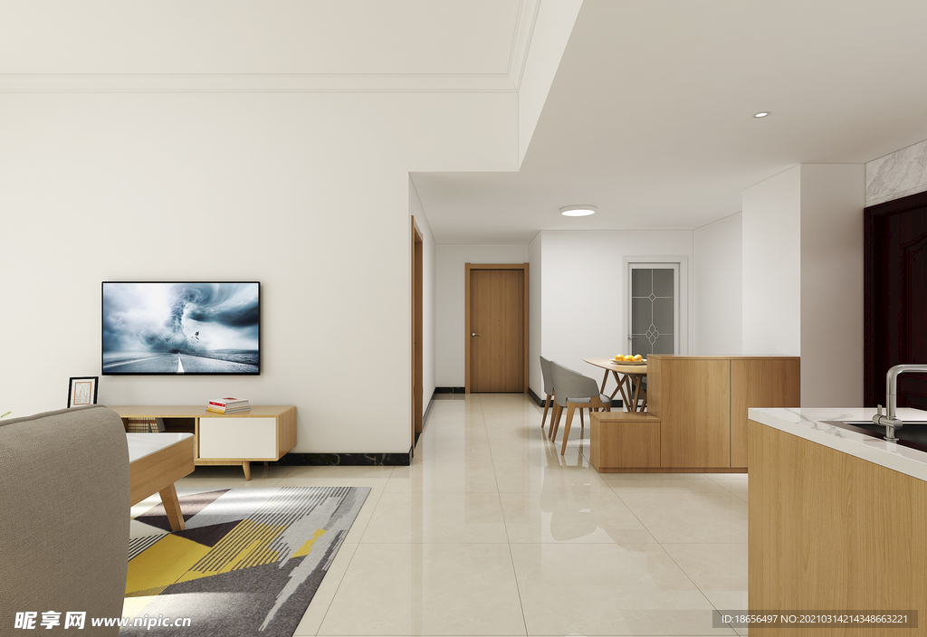 现代简约风格客厅装修效果图