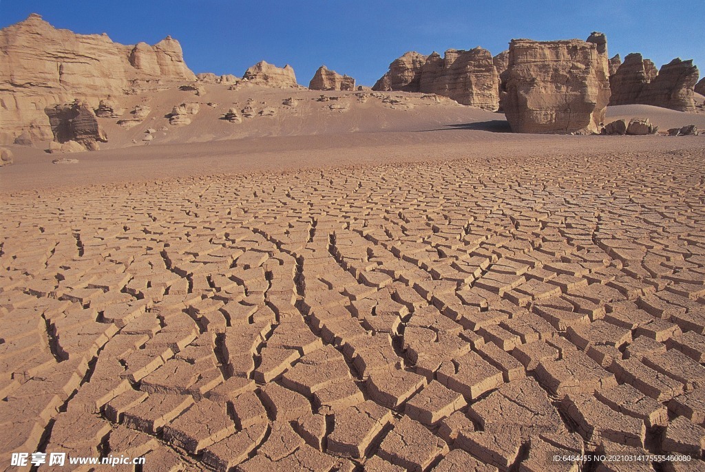 干裂的戈壁滩