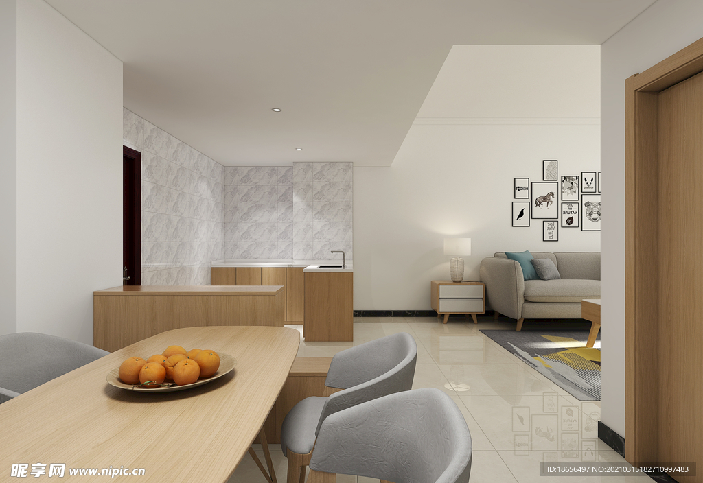 现代简约风格客厅装修效果图