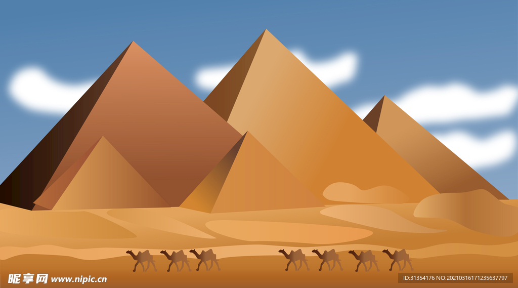 沙漠 金字塔 骆驼