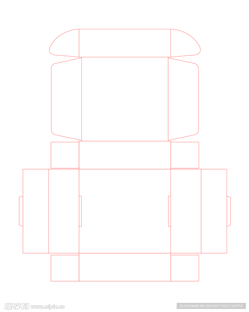 彩盒刀线展开图