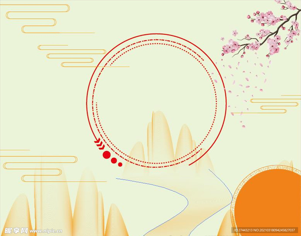 古风线条展板背景