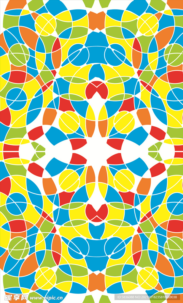 抽象彩色无厘头搭配底纹窗花装饰